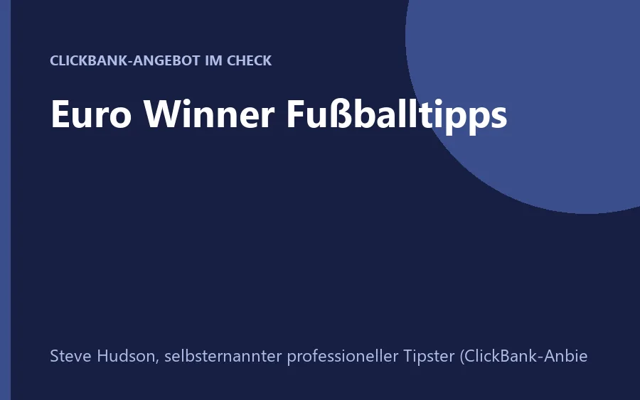 Produktbild von Euro Winner Best Tipster Fußballtipps
