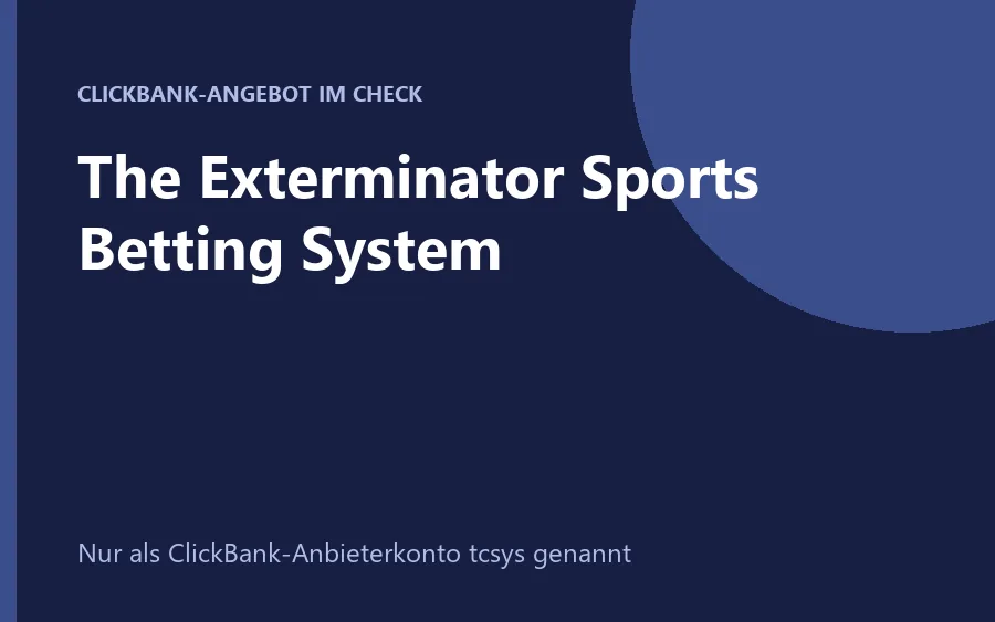 Produktbild The Exterminator Sports Betting System