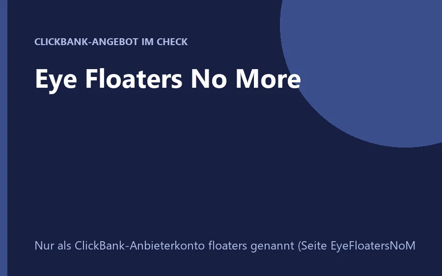 Titelbanner Eye Floaters No More