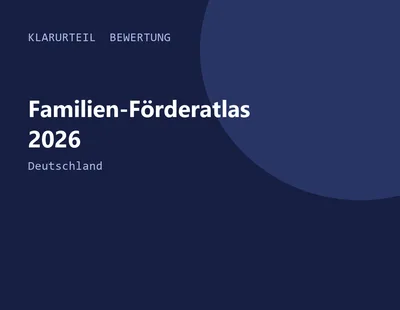 Titelgrafik von Klarurteil zur Bewertung von Familien-Förderatlas 2026 – Deutschland