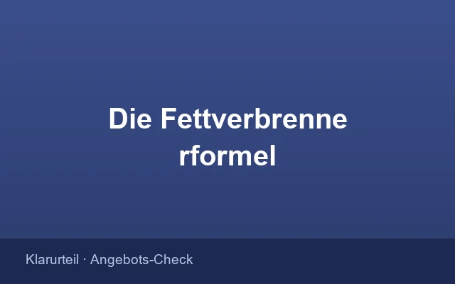 Bestellformular der Gratis-Aktion Die Fettverbrennerformel