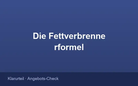 Bestellformular der Gratis-Aktion Die Fettverbrennerformel