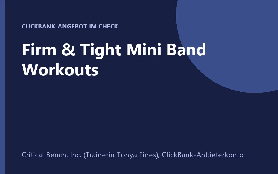Digitales Paket Firm & Tight Mini Band Workouts