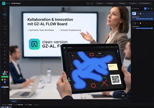 Arbeitsoberfläche des digitalen Whiteboards FLOW Board