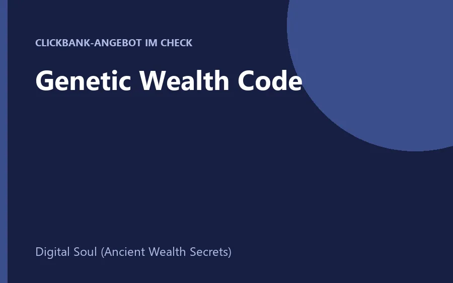 Verkaufsseite von Genetic Wealth Code