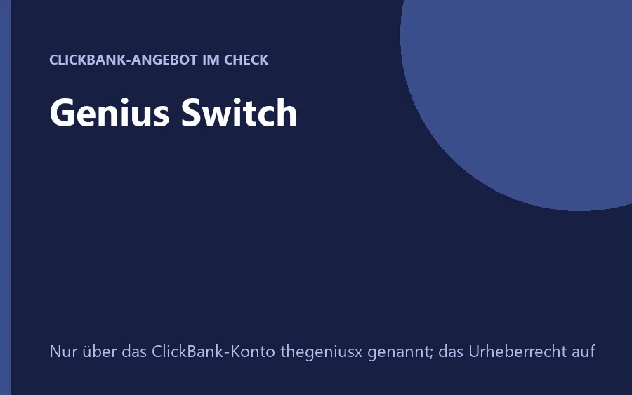 Titelbild der digitalen Audioserie Genius Switch
