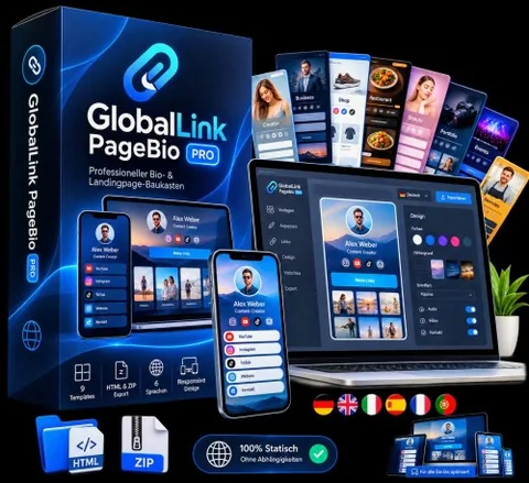 Produktbild GlobalLinkPageBio PRO Baukasten für Bio-Seiten