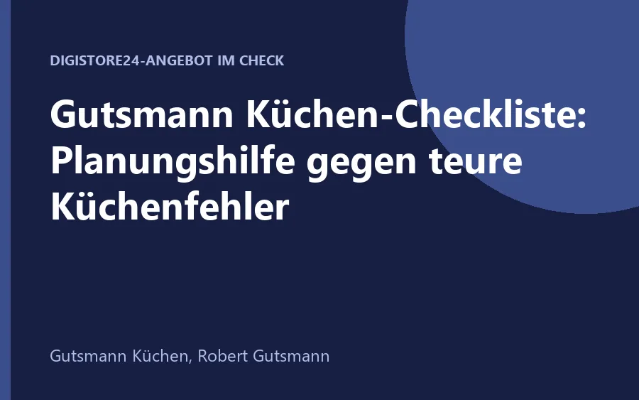 Gutsmann Küchen-Checkliste zur Planung einer neuen Küche