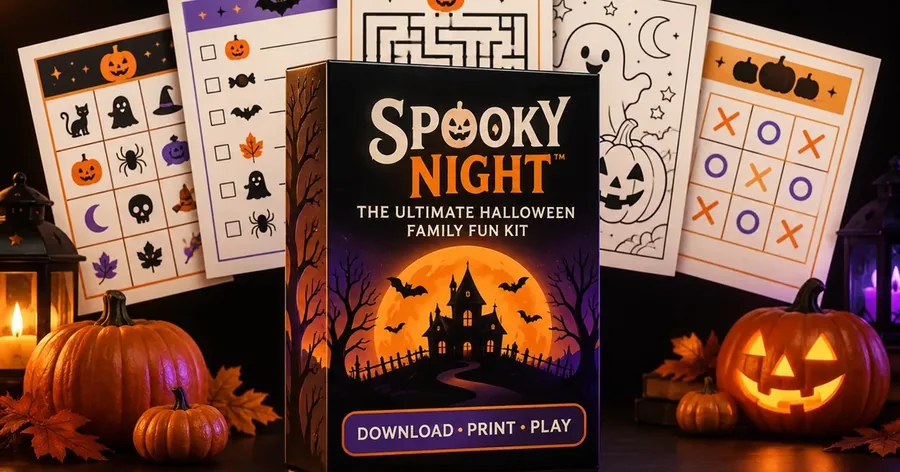 Druckbare Halloween-Spiele Halloween Family Fun Kit von Spooky Night