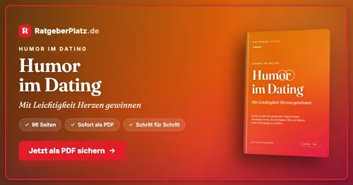 Buchcover des PDF-Ratgebers Humor im Dating – Mit Leichtigkeit Herzen gewinnen von RatgeberPlatz