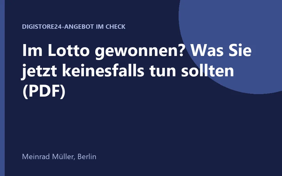 Ratgeber Im Lotto gewonnen von Meinrad Müller