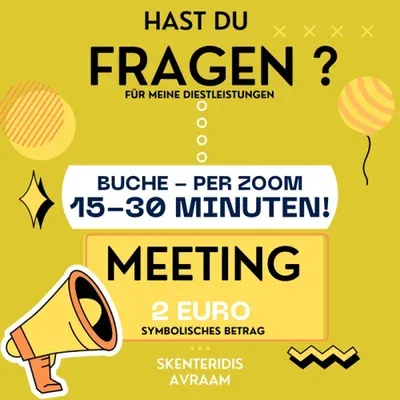 Produktbild Info-Meeting für 2 Euro (Zoom, 15 bis 30 Minuten)