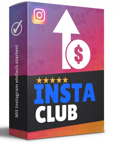 Produktbox des Insta Club mit Instagram-Logo und Dollarzeichen