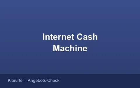 Bestellformular der Internet Cash Machine Online