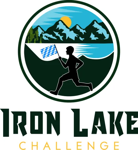 Sammlermedaille der Iron Lake Challenge Bavaria mit Rautenband