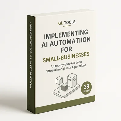 Produktcover des E-Books Implementing AI Automation for Small-Businesses von GL Tools mit dem Hinweis 39 Seiten