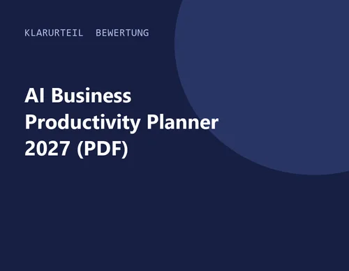 Titelgrafik von Klarurteil zur Bewertung von AI Business Productivity Planner 2027 (PDF)