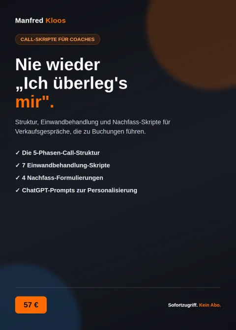 Produktbild KI Call-Skripte für Coaches von Manfred Kloos
