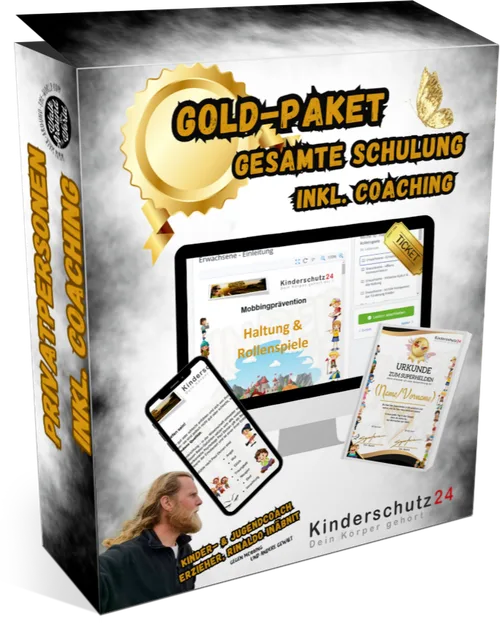 Produktbox „Gold-Paket gesamte Schulung inkl. Coaching“ von Kinderschutz24