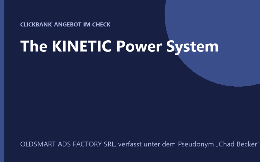 The KINETIC Power System, Anleitung für Heimenergie