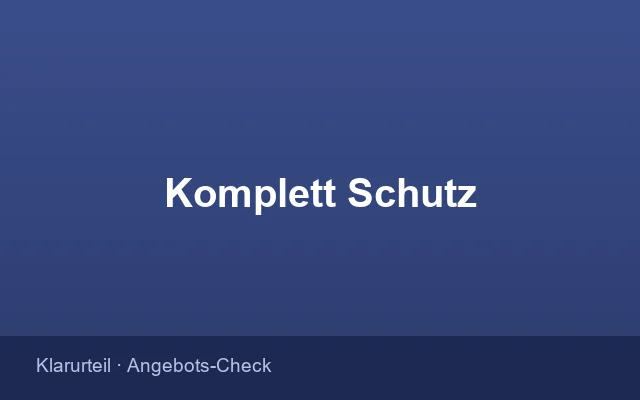 Bestellformular der Komplett Schutz Mitgliedschaft