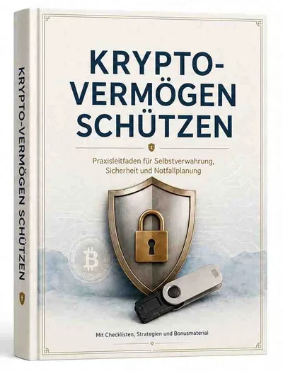 Buchcover Krypto-Vermögen schützen, Praxisleitfaden für Selbstverwahrung, Sicherheit und Notfallplanung