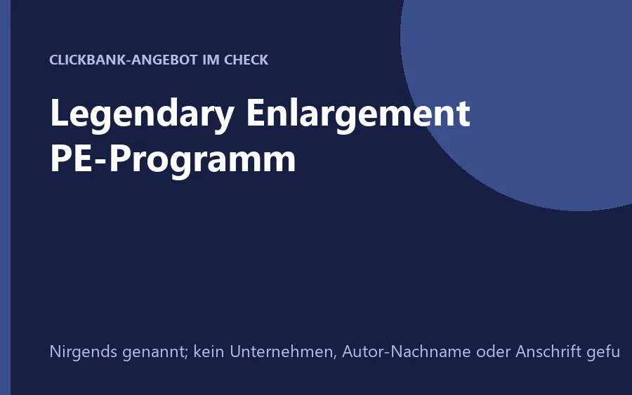 Titelbild des digitalen Programms Legendary Enlargement