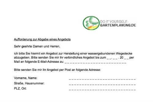 Produktbild Angebotseinholung wassergebundene Wegedecke (Leistungsverzeichnis)