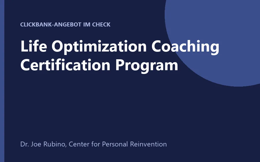 Produktbild Life Optimization Coaching Certification Program