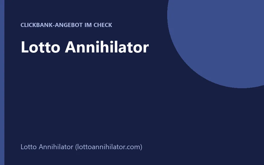 Präsentation des Lotterie-Systems Lotto Annihilator