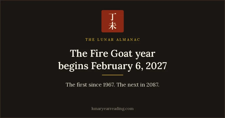The Lunar Almanac, Reading zum Jahr des Feuer-Ziegen 2027