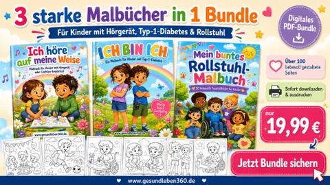 Cover des Malbuch-Bundles Stark und einzigartig mit drei inklusiven Kindermalbüchern