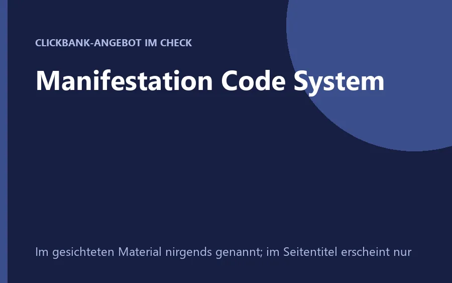 Produktbild Manifestation Code System