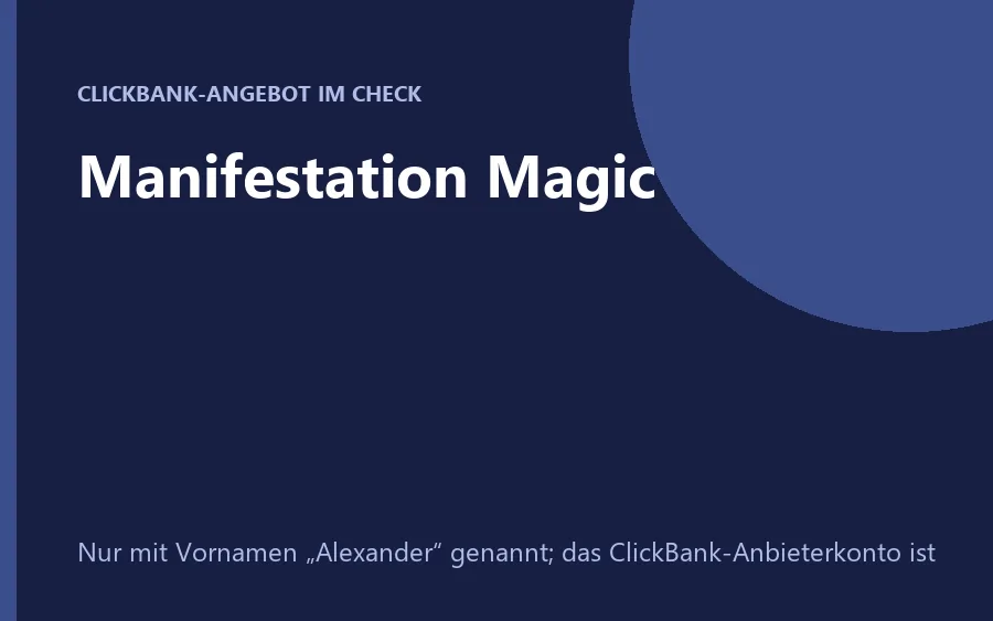 Manifestation Magic Audioprogramm, Titelbild