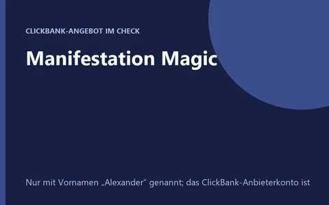 Manifestation Magic Audioprogramm, Titelbild