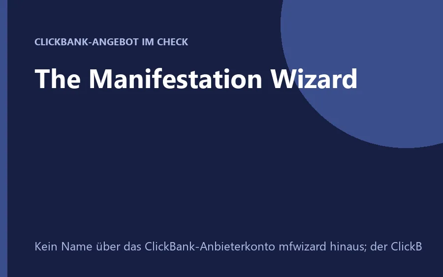 The Manifestation Wizard Videoprogramm, Titelbild