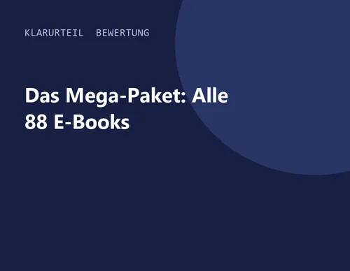 Titelgrafik von Klarurteil zur Bewertung von Das Mega-Paket: Alle 88 E-Books
