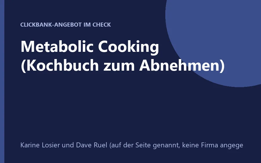 Produktbild Metabolic Cooking Kochbuch
