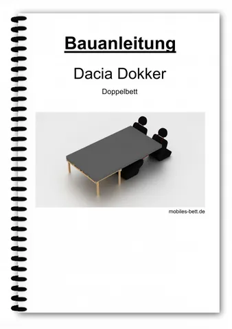 Skizze des selbstgebauten Autobetts für den Dacia Dokker