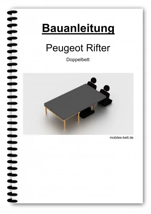 Skizze des selbstgebauten Autobetts für den Peugeot Rifter
