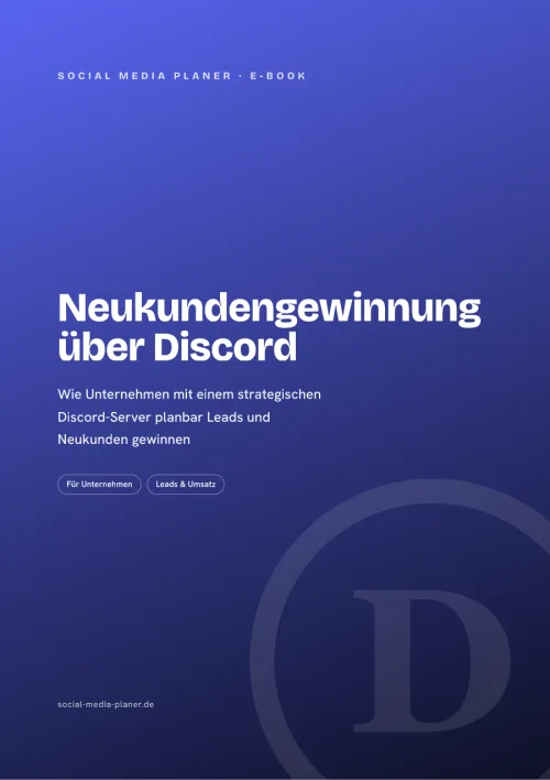 Titelbild des E-Books Neukundengewinnung über Discord von Social Media Planer