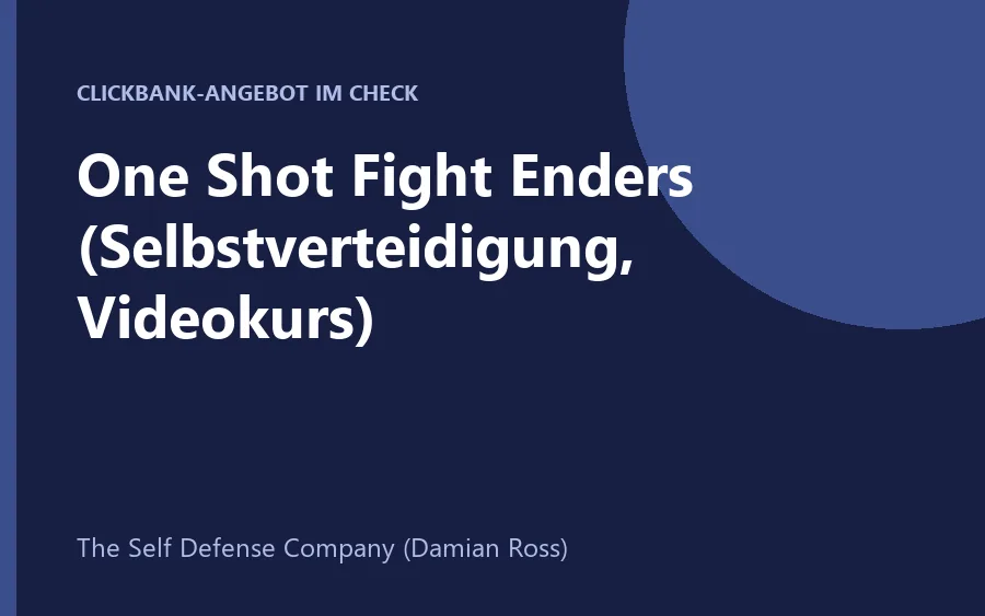 Videoprogramm One Shot Fight Enders zur Selbstverteidigung