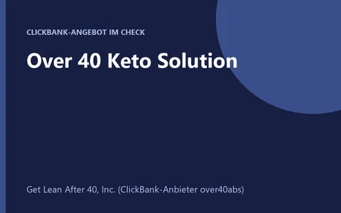 Verkaufsseite von Over 40 Keto Solution