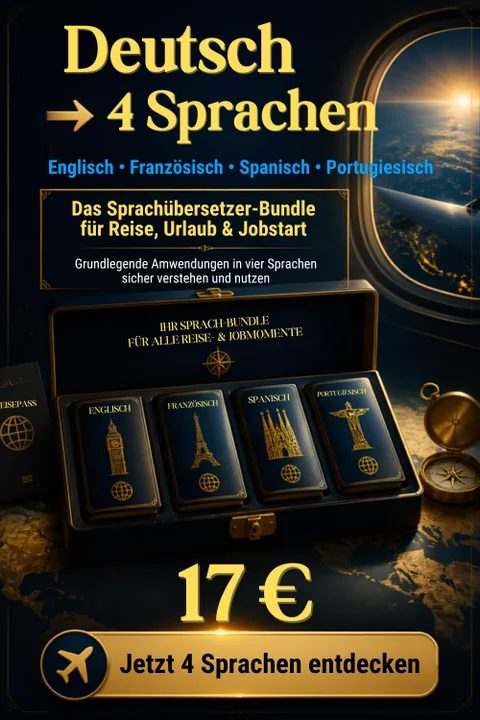 Paket mit vier Sprachführern Englisch, Spanisch, Französisch und Portugiesisch