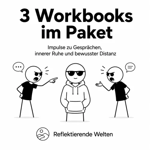 Paket aus drei PDF-Workbooks zu Gespraechen, Ruhe und Distanz