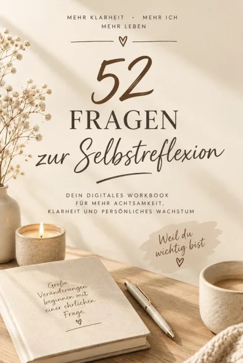 Cover des Reflexions-Workbooks mit 52 Fragen