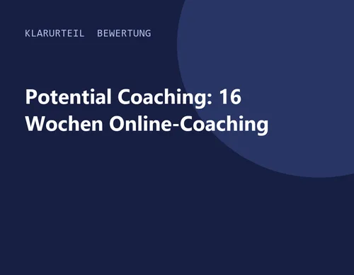 Titelgrafik von Klarurteil zur Bewertung von Potential Coaching: 16 Wochen Online-Coaching