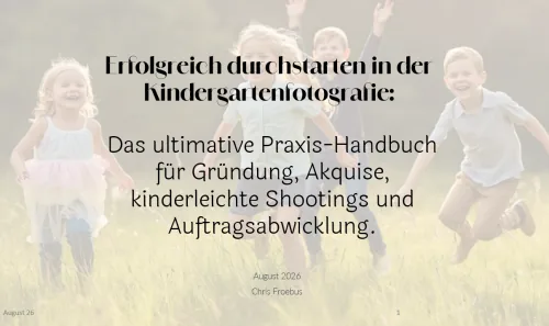 Cover des Digitalen Praxis-Handbuchs für Kindergartenfotografie