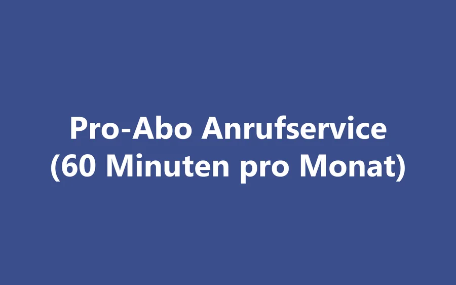 Produktbild Pro-Abo Anrufservice (60 Minuten pro Monat)