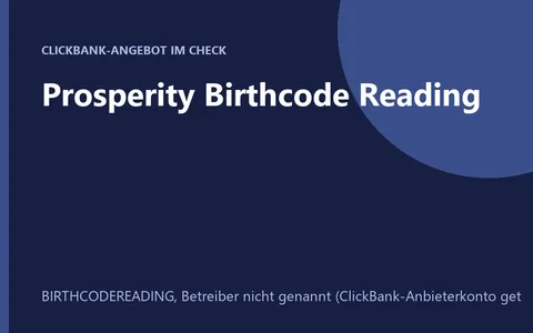 Angebot Prosperity Birthcode Reading